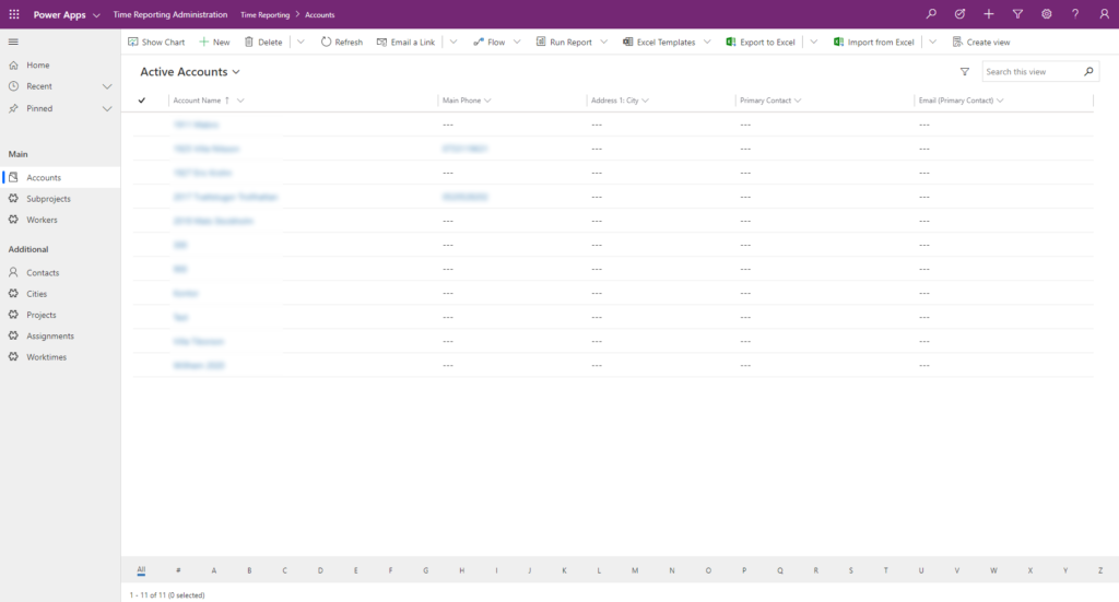 MTSAB - Power Apps, Power BI case study - ACTIVE ACCOUNTS SCREEN